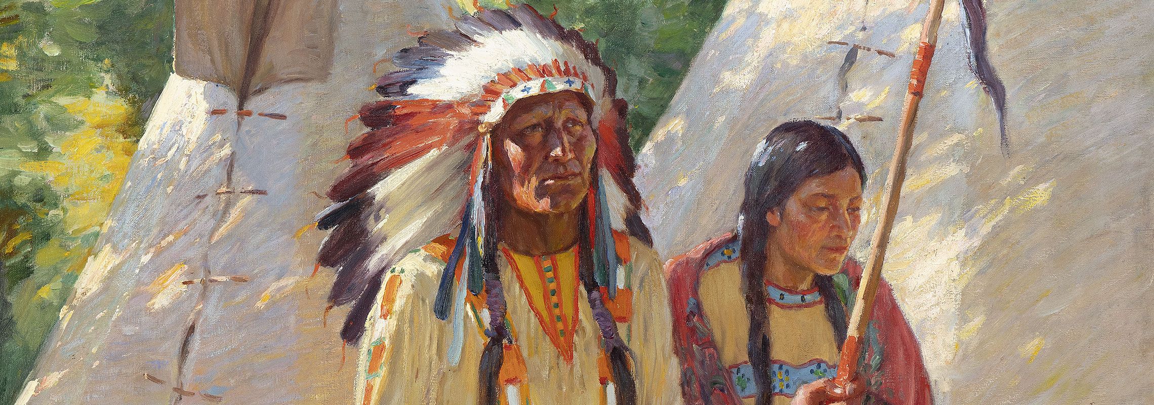 Joseph Henry Sharp – Looks Ahead and Squaw, Crow